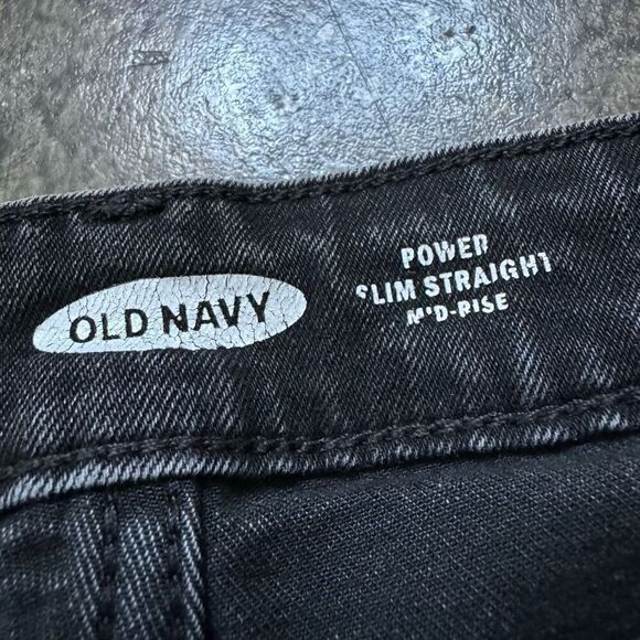 Old Navy Women’s Power Slim Straight Mid Rise Ripped Jeans Size 2 Distressed - Picture 6 of 12